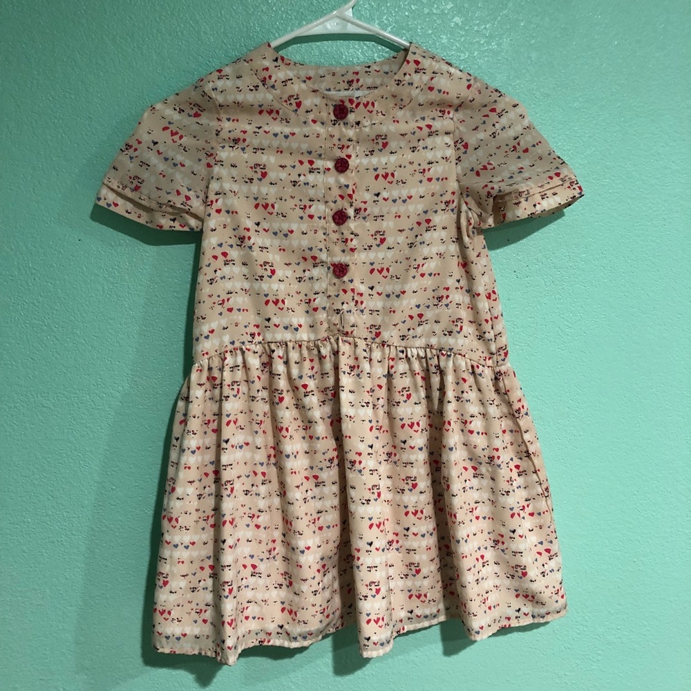 KIDS Pink Heart Printed Dress